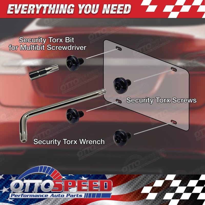 OttoSpeed Tesla Rear License Plate Screws - Antitheft, Rustproof Black Stainless Steel Plate Screw Kit for Fastening Back Plates and Frames on Model 3, S, Y, X, Cybertruck - Stock Length for Without Frame (6mm) - Image 3